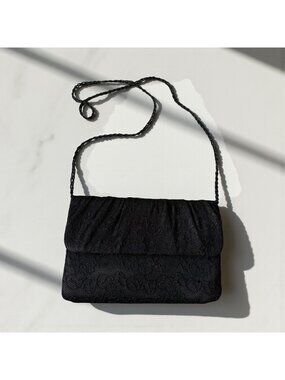NINA Black Lace Cocktail Shoulder Bag Clutch